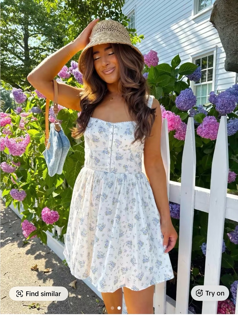 Storia White Floral Midi Dress